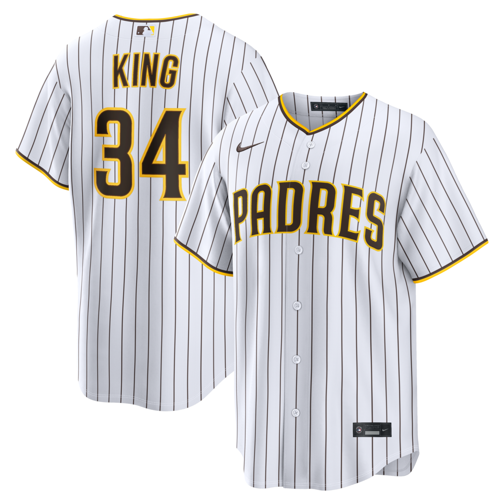 Men's San Diego Padres Michael King Nike White Home Replica Jersey - Jersey