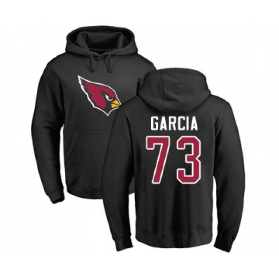 Football Arizona Cardinals #73 Max Garcia Black Name & Number Logo Pullover Hoodie - Jersey