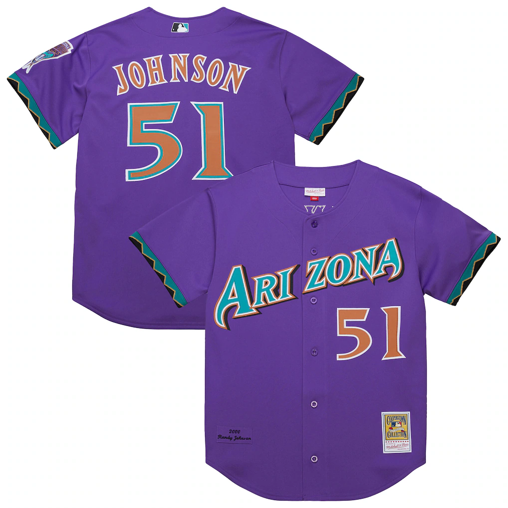 Men's Arizona Diamondbacks Randy Johnson Mitchell & Ness Purple 2000 Throwback Authentic Jersey - Jersey