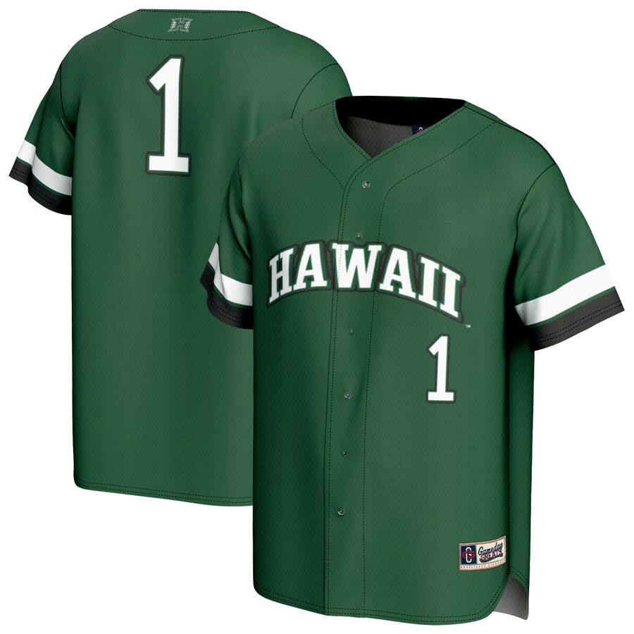 Unisex GameDay Greats #1 Green Hawaii Rainbow Warriors Lightweight Collegiate Baseball Fashion Jersey - Jersey
