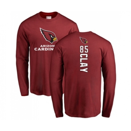 Football Arizona Cardinals #85 Charles Clay Maroon Backer Long Sleeve T-Shirt - Jersey