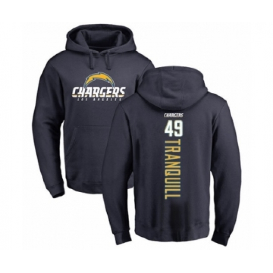 Football Los Angeles Chargers #49 Drue Tranquill Navy Blue Backer Pullover Hoodie - Jersey