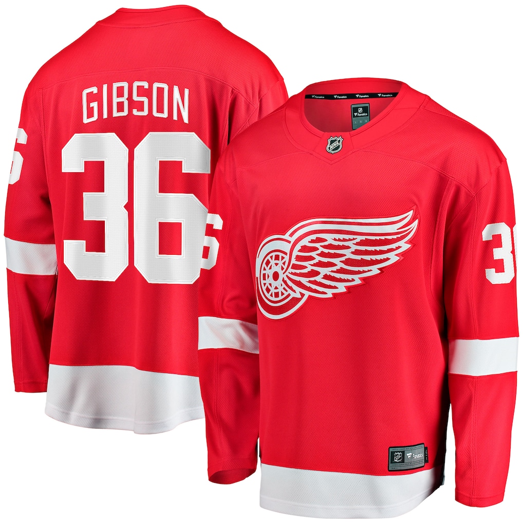 Men's Detroit Red Wings John Gibson Fanatics Red Home Breakaway Jersey - Jersey