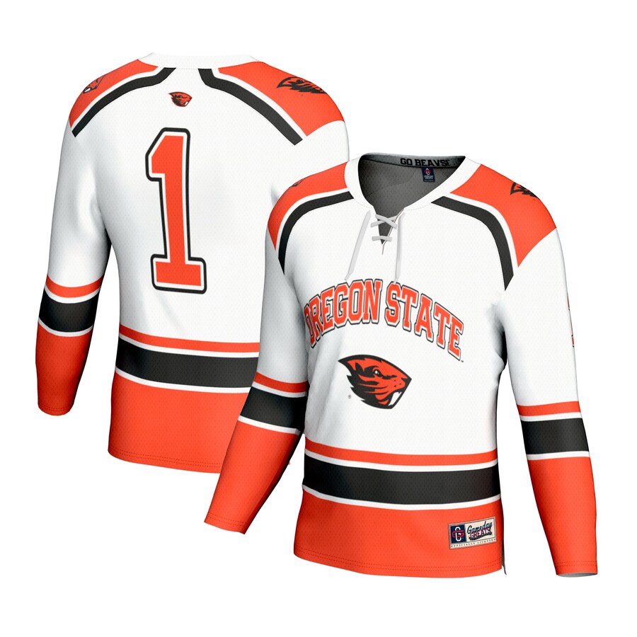 Unisex GameDay Greats #1 White Oregon State Beavers Lightweight Hockey Fashion Jersey - Jersey