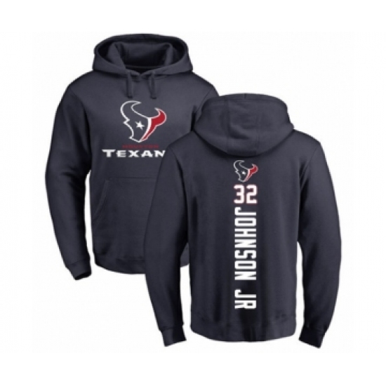 Football Houston Texans #32 Lonnie Johnson Navy Blue Backer Pullover Hoodie - Jersey
