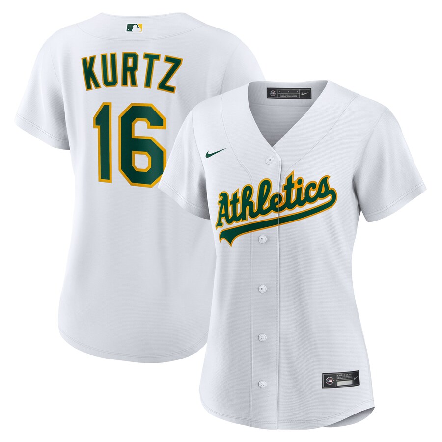Women's Athletics Nick Kurtz Nike White Home Replica Player Jersey - Jersey