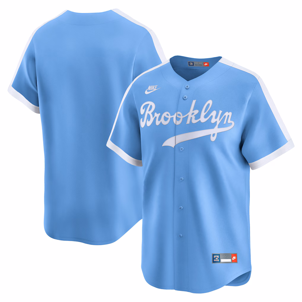 Men's Brooklyn Dodgers Nike Light Blue Cooperstown Collection Limited Jersey - Jersey