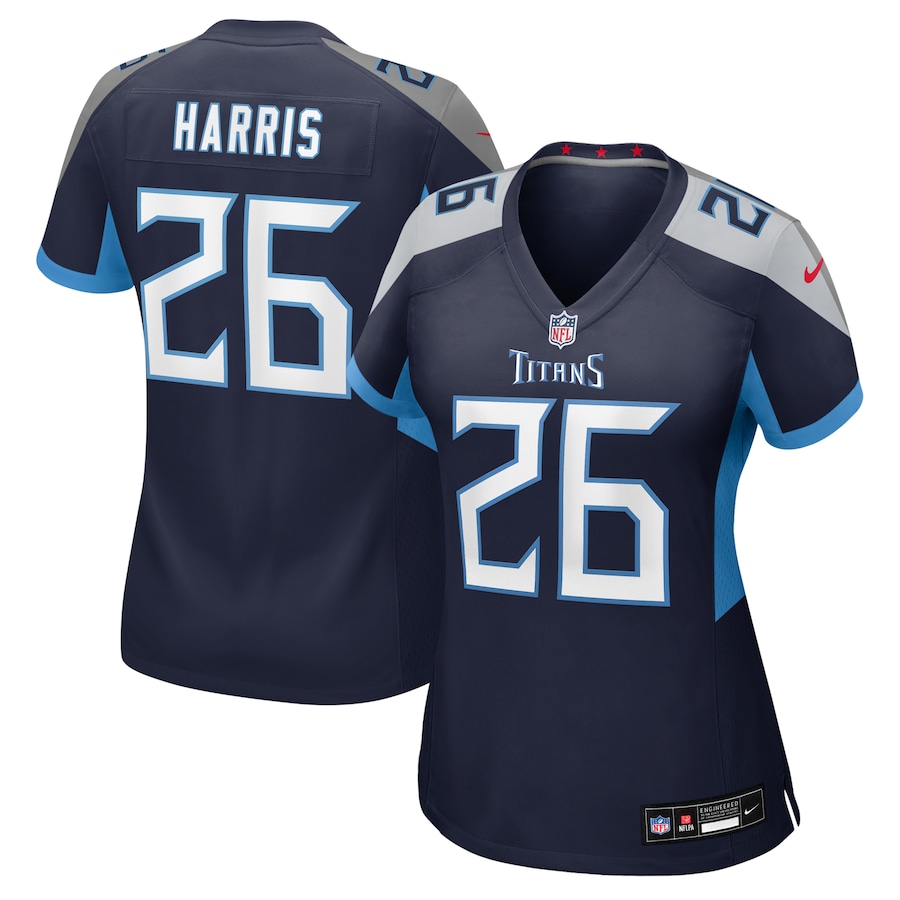 Women's Tennessee Titans Marcus Harris Nike Navy Team Game Jersey - Jersey