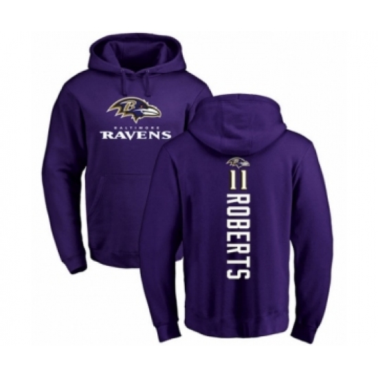 Football Baltimore Ravens #11 Seth Roberts Purple Backer Pullover Hoodie - Jersey