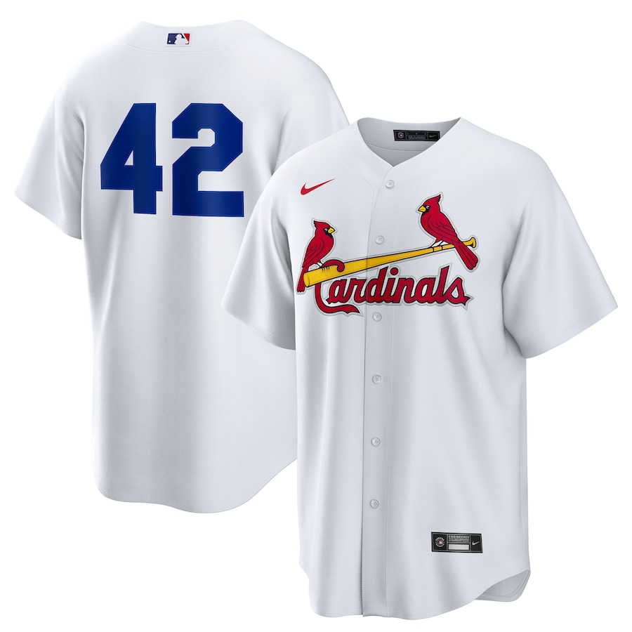 Men's St. Louis Cardinals Nike White Home 2025 Jackie Robinson Day Replica Jersey - Jersey