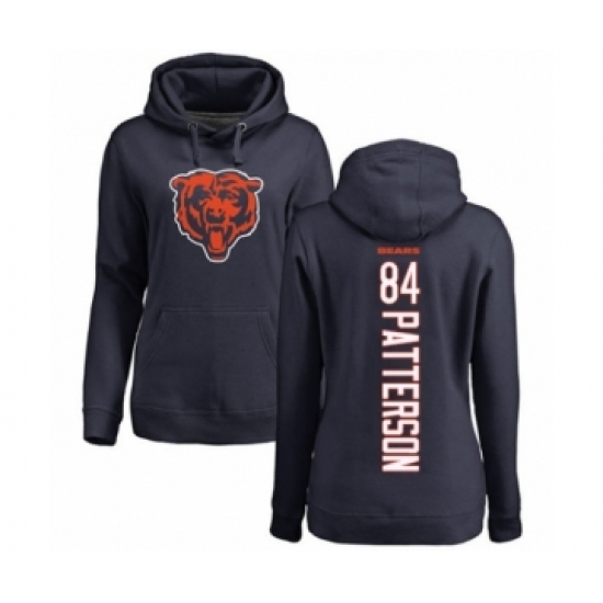 Football Women's Chicago Bears #84 Cordarrelle Patterson Navy Blue Backer Pullover Hoodie - Jersey