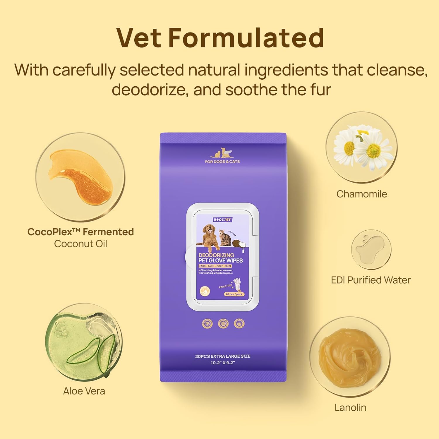 HICC Pet Grooming Glove Wipes