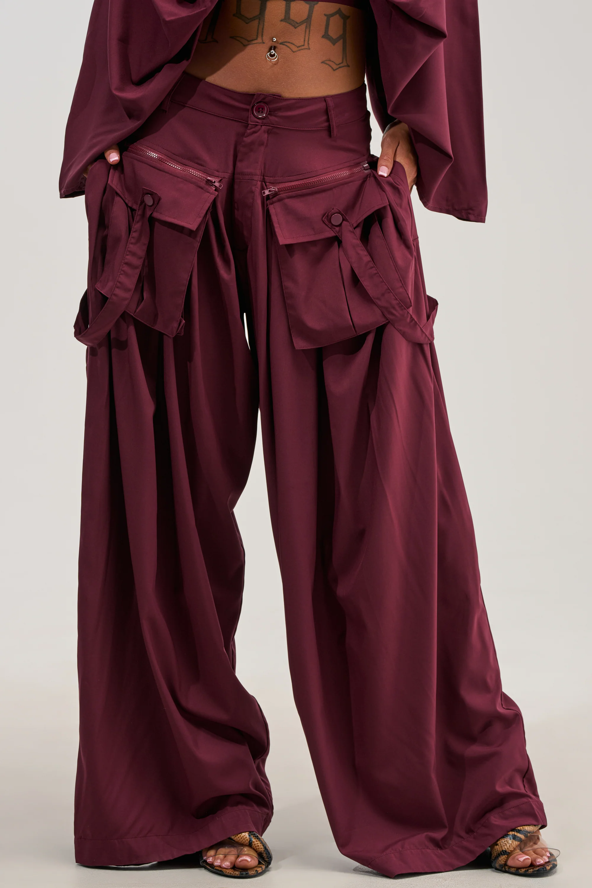 TALK ABOUT ME TROUSER IN DEEP BURGUNDY - Akira Wear