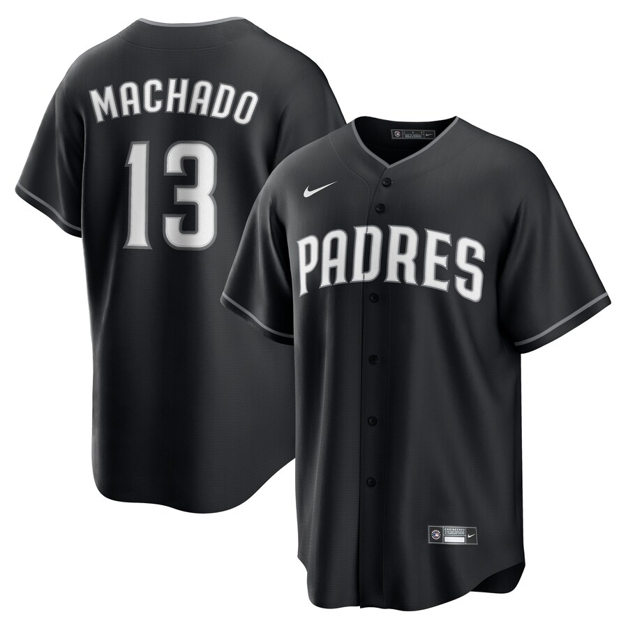 Men's San Diego Padres Manny Machado Nike Black Lights Out Replica Player Jersey - Jersey