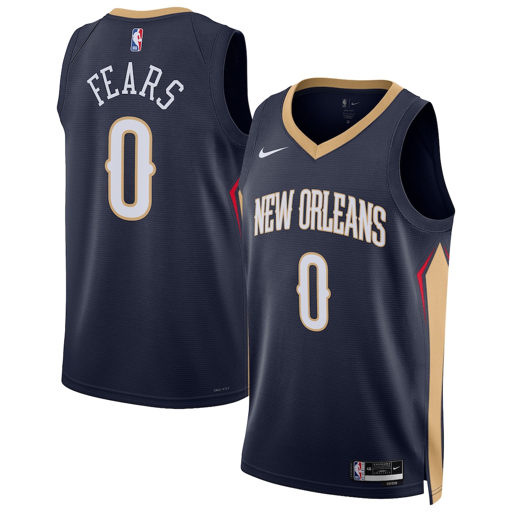 Unisex New Orleans Pelicans Jeremiah Fears Nike Navy Swingman Jersey - Icon Edition - Jersey