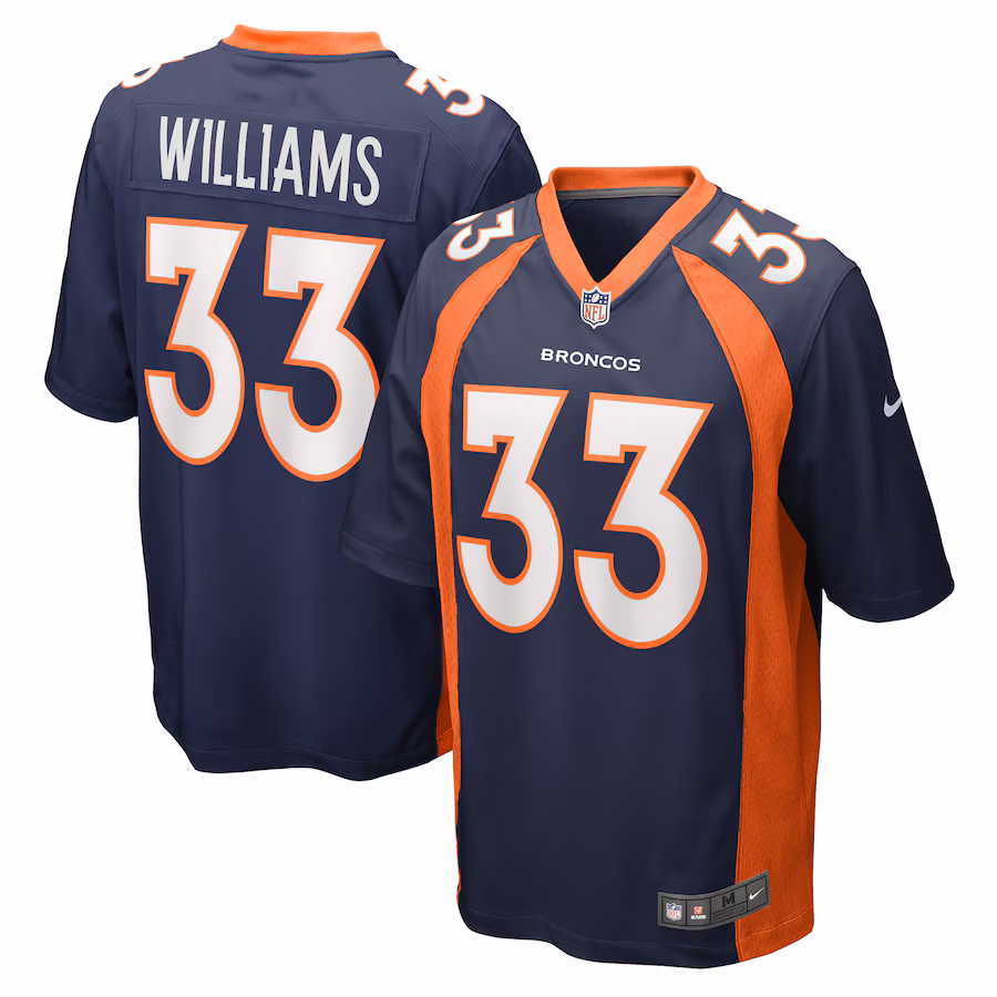 Men's Denver Broncos Javonte Williams Nike Navy Home Game Player Jersey - Jersey