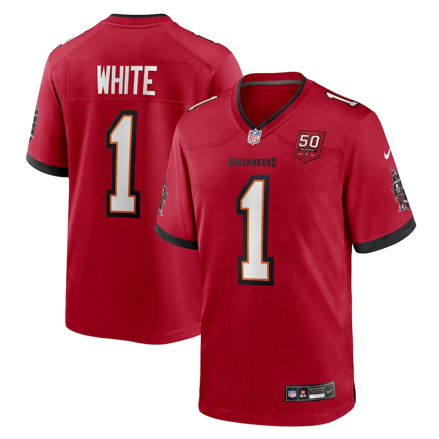 Men's Tampa Bay Buccaneers Rachaad White Nike Red 50th Anniversary Team Game Jersey - Jersey
