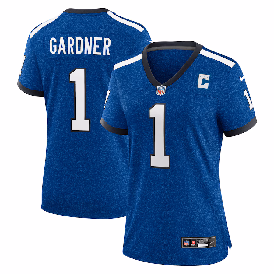 Women's Indianapolis Colts Ahmad Sauce Gardner Nike Heather Royal Alternate 2 Indiana Nights Game Jersey - Jersey