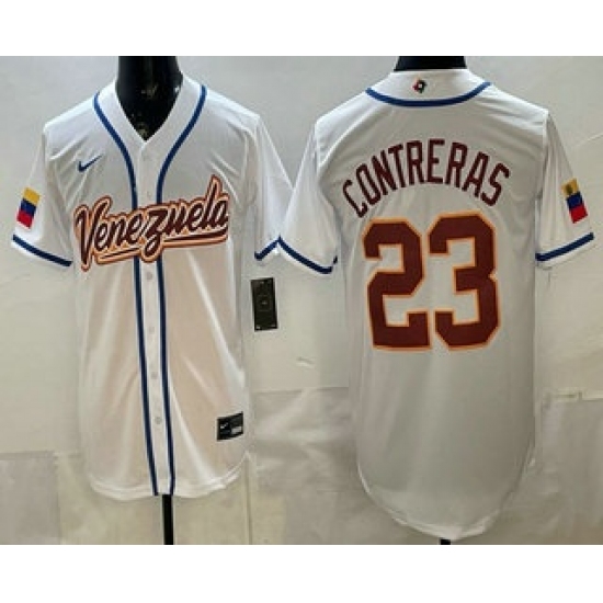 Men's Venezuela #23 William Contreras White 2026 World Baseball Classic Cool Base Jersey - Jersey