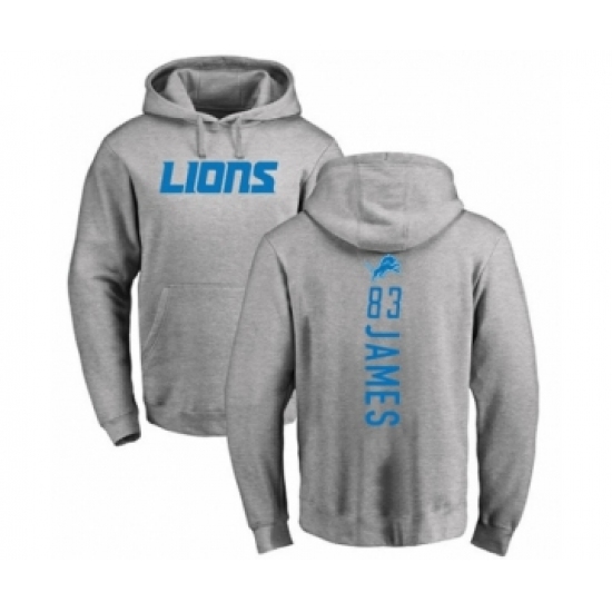 Football Detroit Lions #83 Jesse James Ash Backer Pullover Hoodie - Jersey