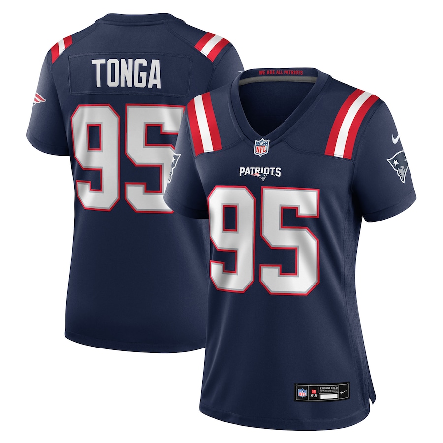 Women's New England Patriots Khyiris Tonga Nike Navy Team Game Jersey - Jersey
