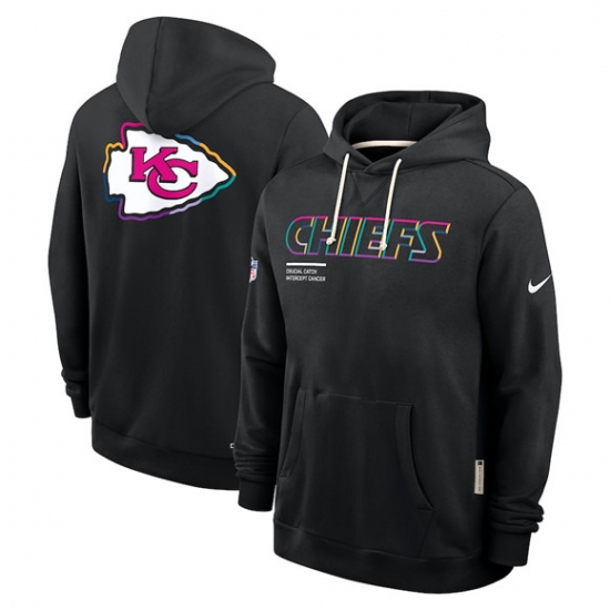 Men's Kansas City Chiefs Black 2025 Crucial Catch Dri-FIT Hoodie - Jersey
