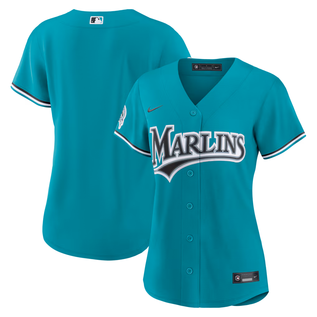 Women's Miami Marlins Nike Teal Alternate Stadium Jersey - Jersey