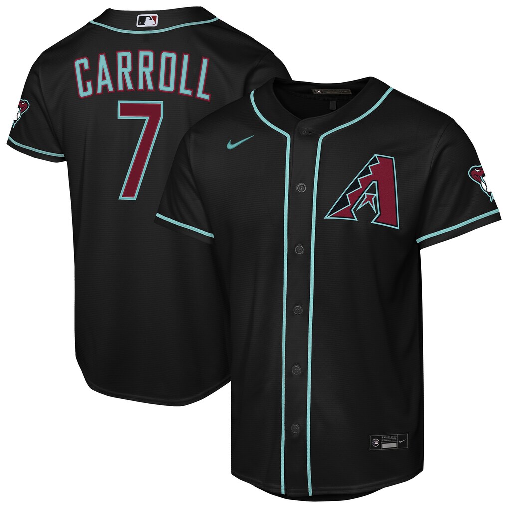 Youth Arizona Diamondbacks Corbin Carroll Nike Black Alternate Stadium Jersey - Jersey