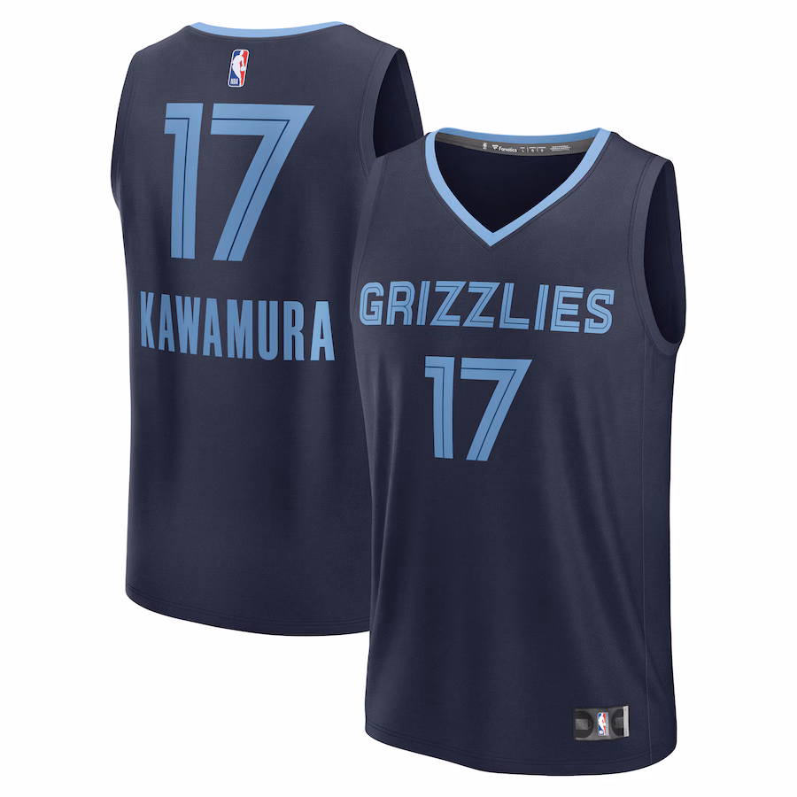 Men's Memphis Grizzlies Yuki Kawamura Fanatics Navy Fast Break Replica Player Jersey - Icon Edition - Jersey