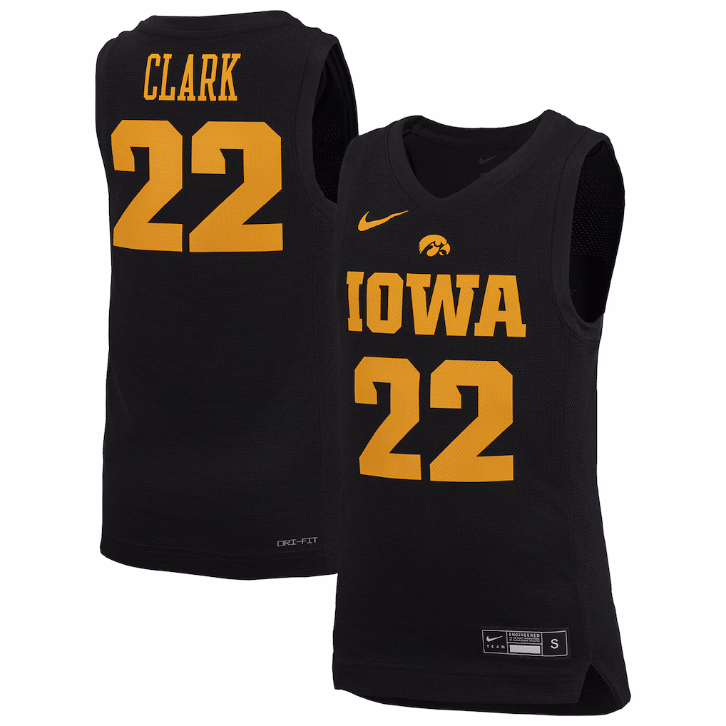 Youth Nike Caitlin Clark Black Iowa Hawkeyes Performance Replica Jersey - Jersey