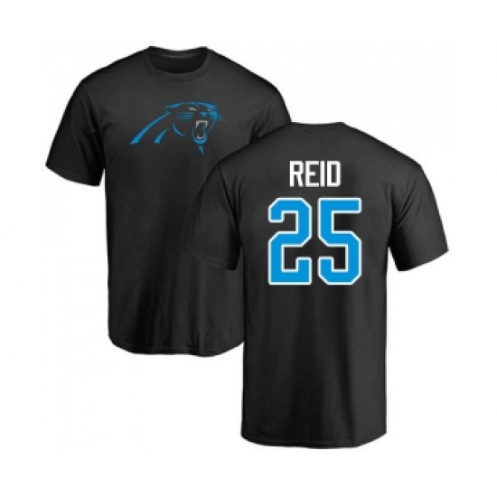 Football Carolina Panthers #25 Eric Reid Black Name & Number Logo T-Shirt - Jersey
