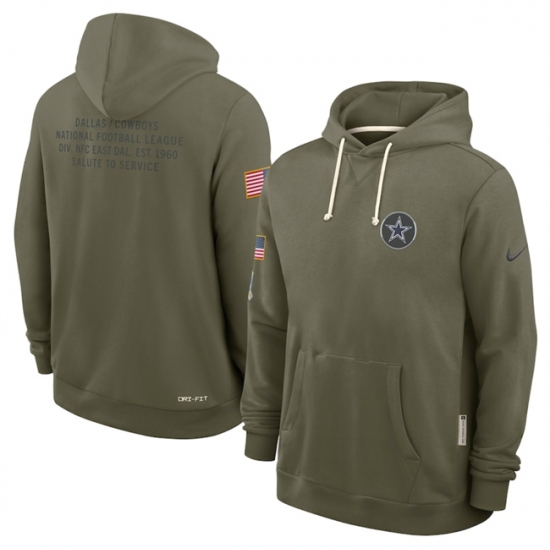 Men's Dallas Cowboys Olive 2025 Salute to Service Pullover Hoodie - Jersey