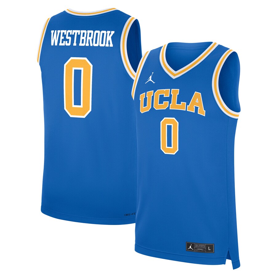 Men's Jordan Brand Russell Westbrook Blue UCLA Bruins Performance Replica Basketball Jersey - Jersey
