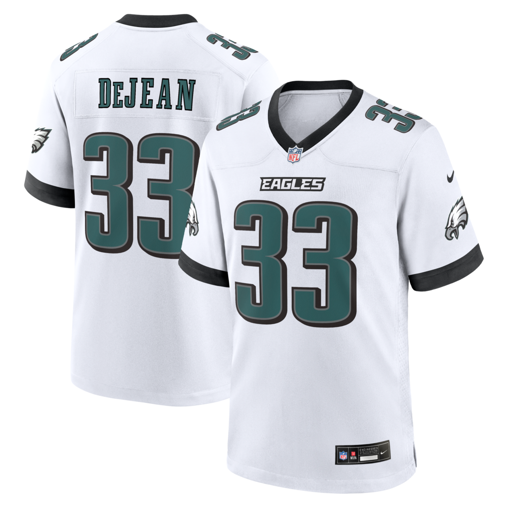 Men's Philadelphia Eagles Cooper DeJean Nike White Game Jersey - Jersey