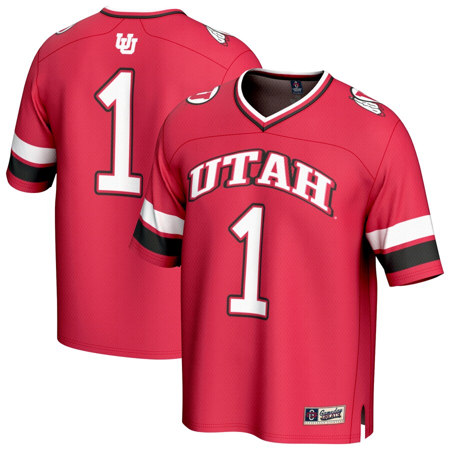 GameDay Greats #1 Red Utah Utes Lightweight Collegiate Football Fashion Jersey - Jersey