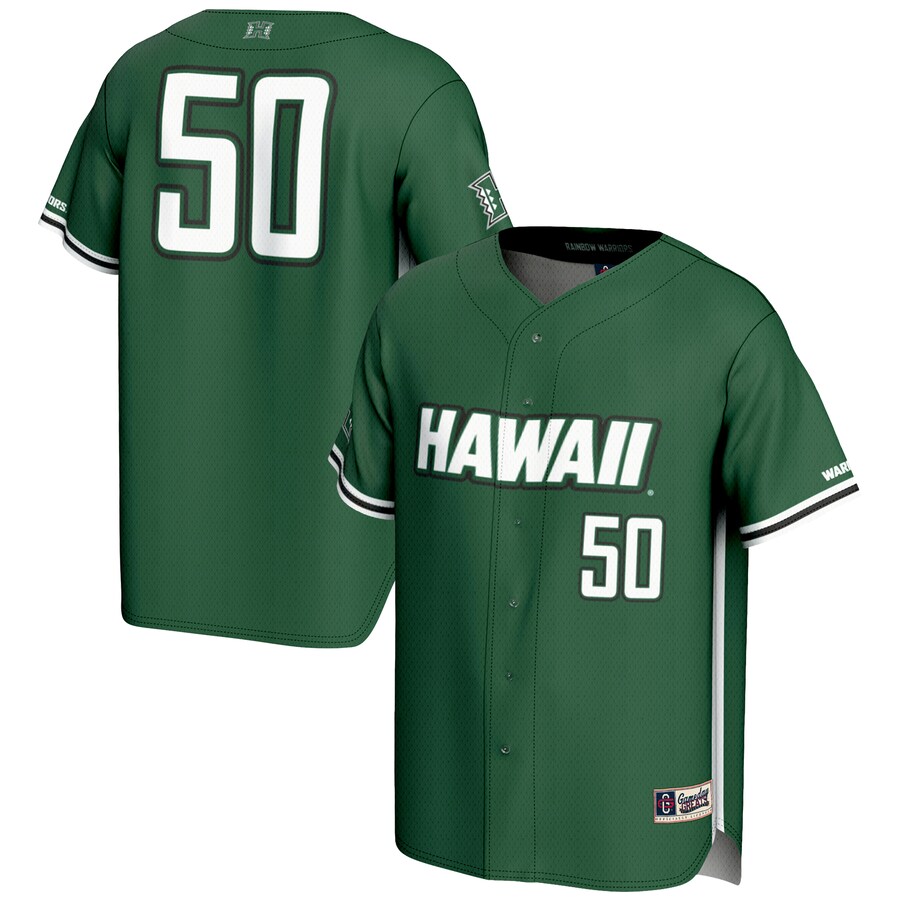 Men's GameDay Greats #1 Green Hawaii Rainbow Warriors Lightweight Baseball Jersey - Jersey