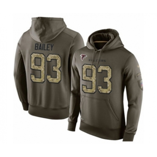 Football Men's Atlanta Falcons #93 Allen Bailey Green Salute To Service Pullover Hoodie - Jersey