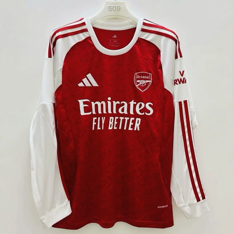 Arsenal Soccer Jersey Home Long Sleeve Custom Shirt 2025/26 - Jersey