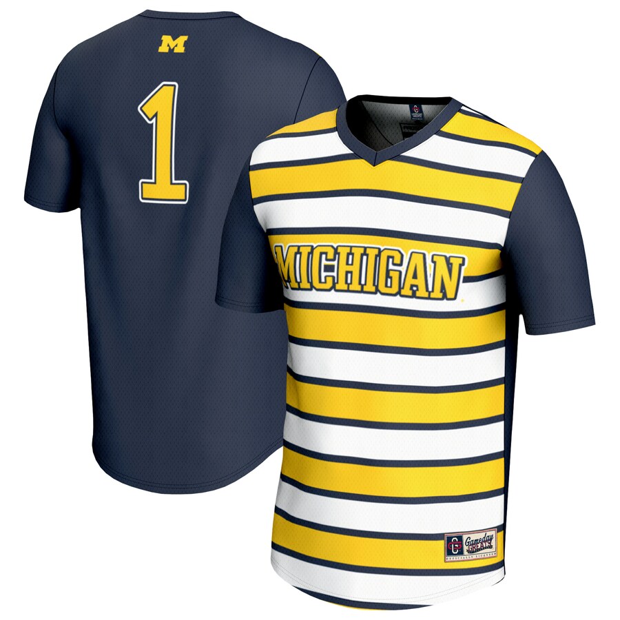 Youth GameDay Greats #1 Navy Michigan Wolverines Lightweight Soccer Fashion Jersey - Jersey