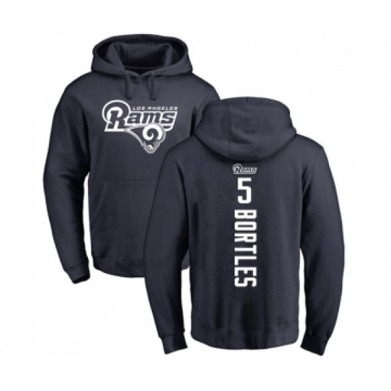 Football Los Angeles Rams #5 Blake Bortles Navy Blue Backer Pullover Hoodie - Jersey