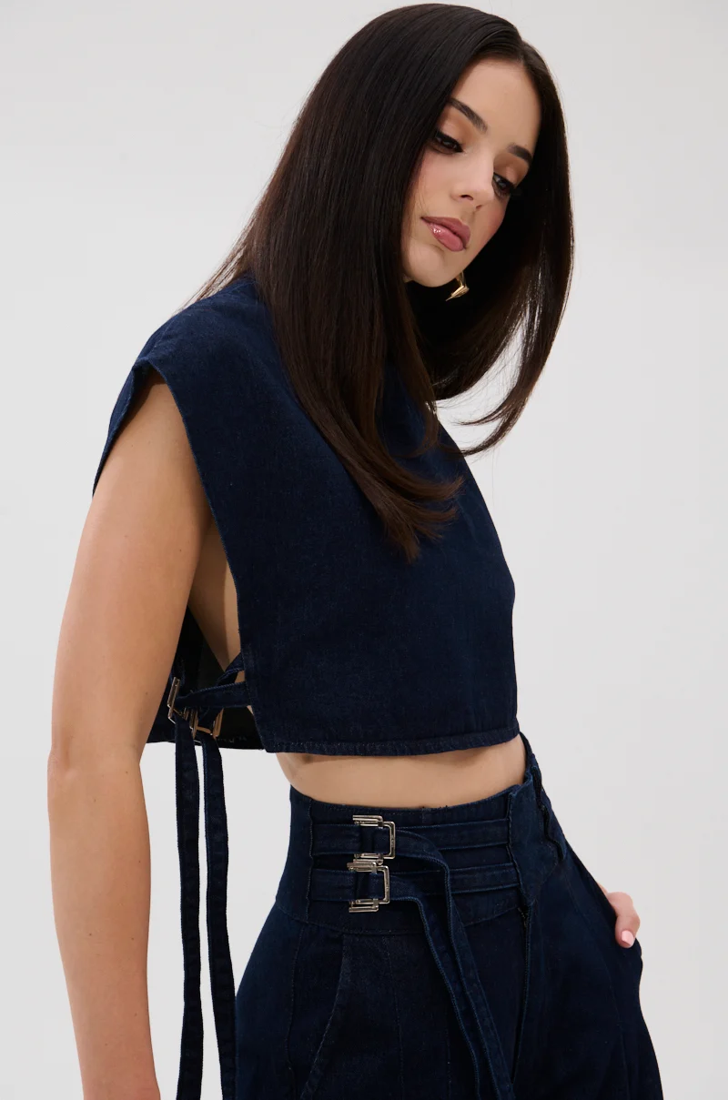 YOU A REAL ONE DENIM BLOUSE - Akira Wear