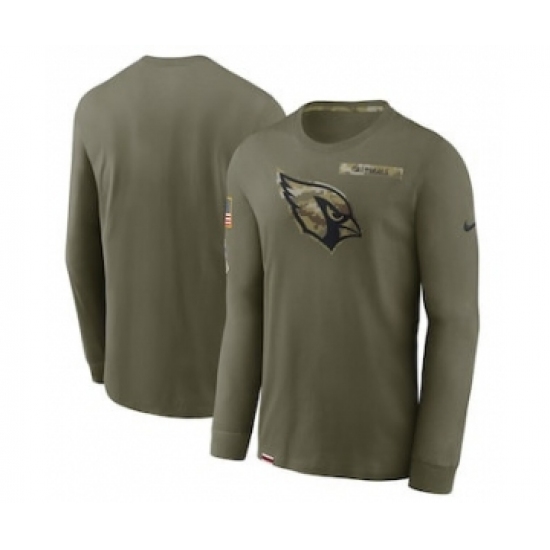Men's Arizona Cardinals Football Olive 2021 Salute To Service Performance Long Sleeve T-Shirt - Jersey
