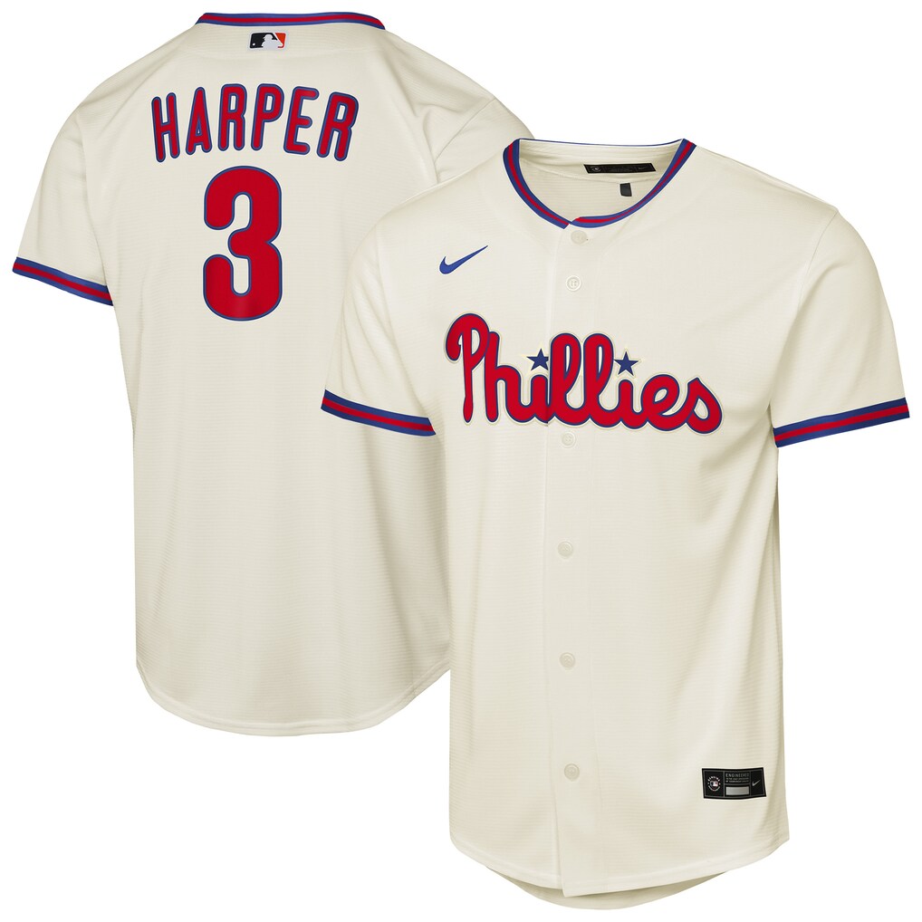 Youth Philadelphia Phillies Bryce Harper Nike Cream Alternate 2 Replica Jersey - Jersey