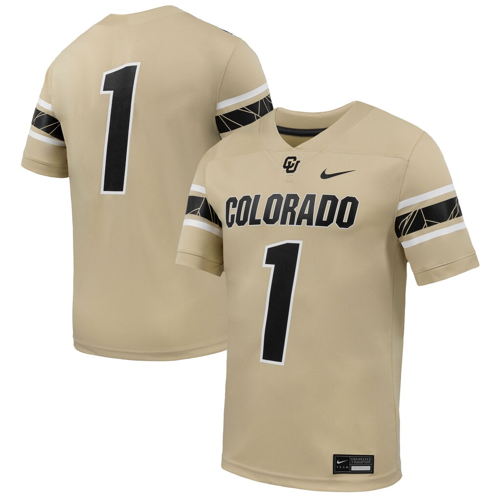 Men's Nike #1 Gold Colorado Buffaloes Alternate Game Football Jersey - Jersey