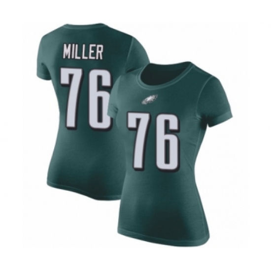 Women's Philadelphia Eagles #76 Shareef Miller Green Rush Pride Name & Number T-Shirt - Jersey