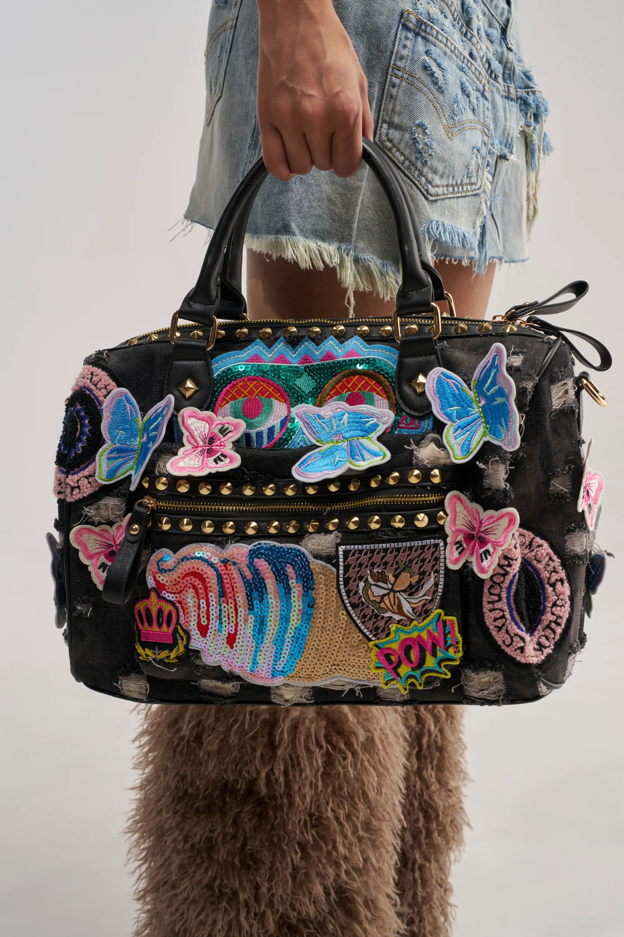EYE SEE YOU PATCH DENIM BAG - Akira Wear