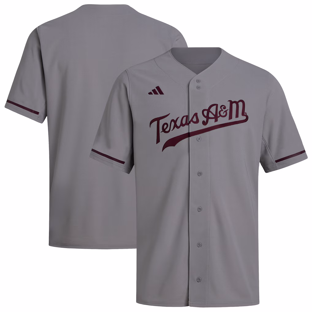 Men's adidas Gray Texas A&M Aggies Replica Baseball Jersey - Jersey