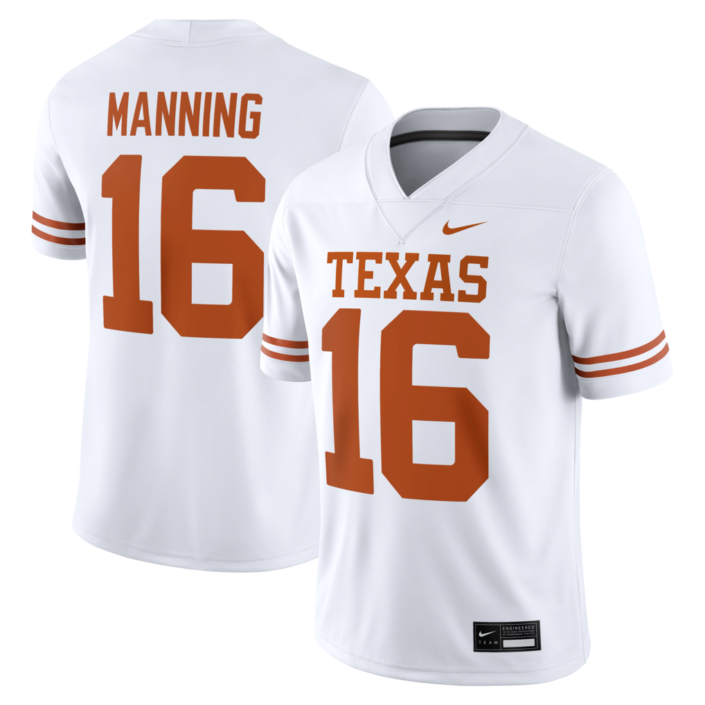 Men's Nike Arch Manning White Texas Longhorns Road Game Football Jersey - Jersey