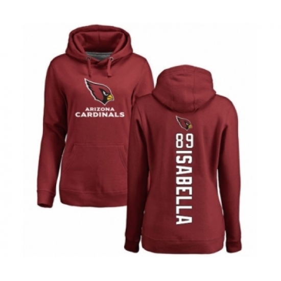 Football Women's Arizona Cardinals #89 Andy Isabella Maroon Backer Pullover Hoodie - Jersey