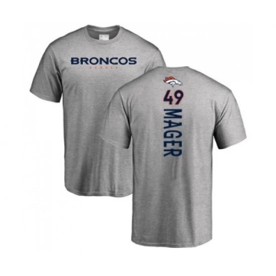 Football Denver Broncos #49 Craig Mager Ash Backer T-Shirt - Jersey